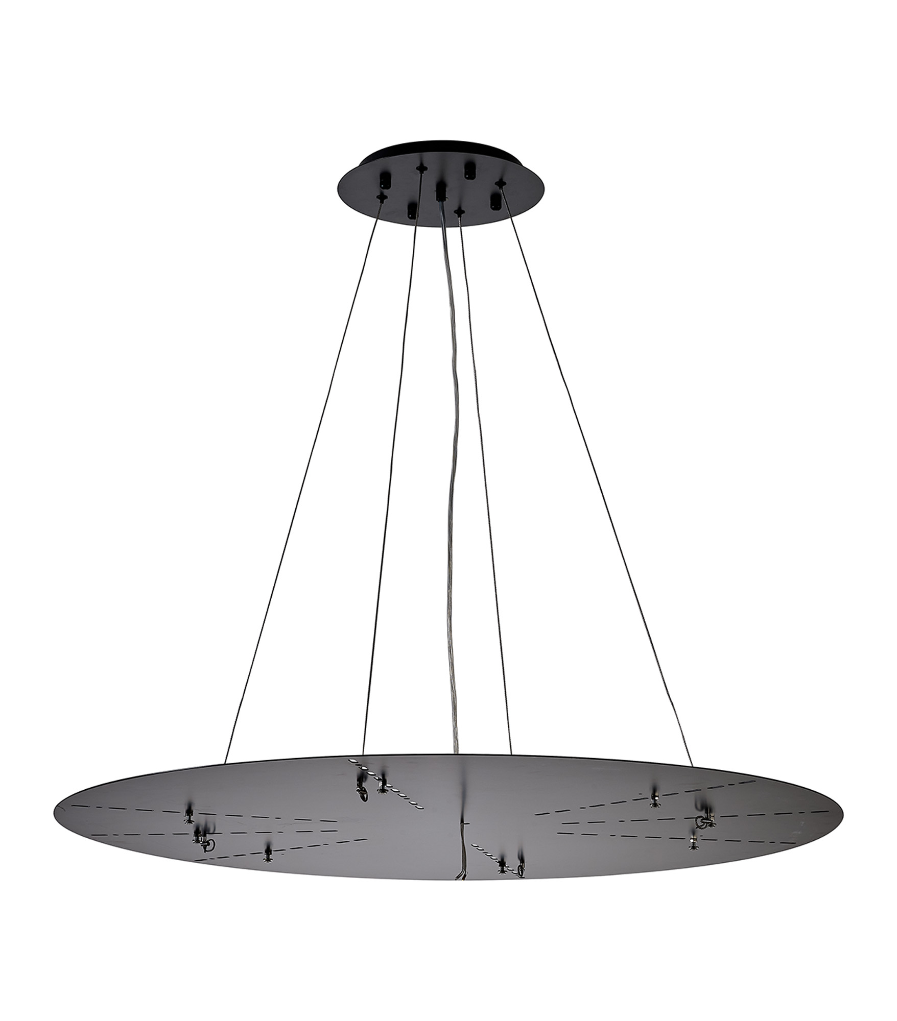 D0930BL/MBK  Lowan 890mm, 3m Suspension Plate c/w Power Cable To Lower Flush Fittings, Satin Black/Matt Black Max Load 20kg (ONLY TESTED FOR OUR RANGE OF PRODUCTS)